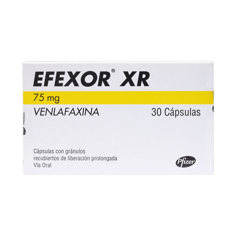 Efexor XR Venlafaxina 75 mg 30 Cápsulas Cruz Verde