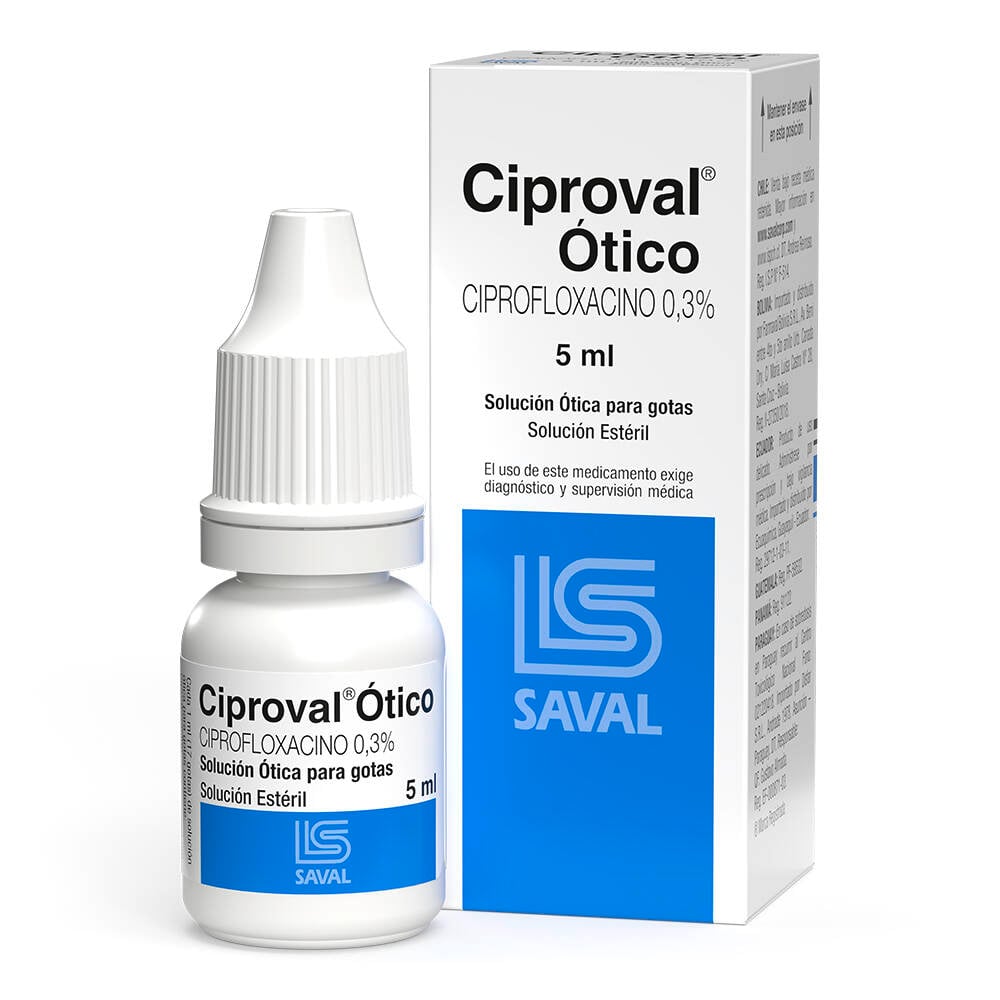 Ciproval Ciprofloxacino 0 3 Solución Otológica 5 mL Cruz Verde