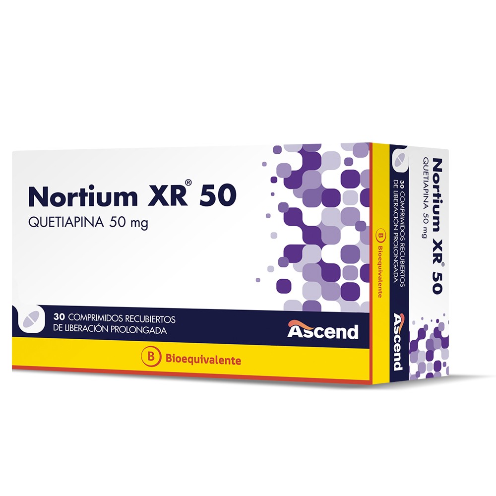 Nortium XR Quetiapina 50 mg 30 Comprimidos Recubiertos de Liberación