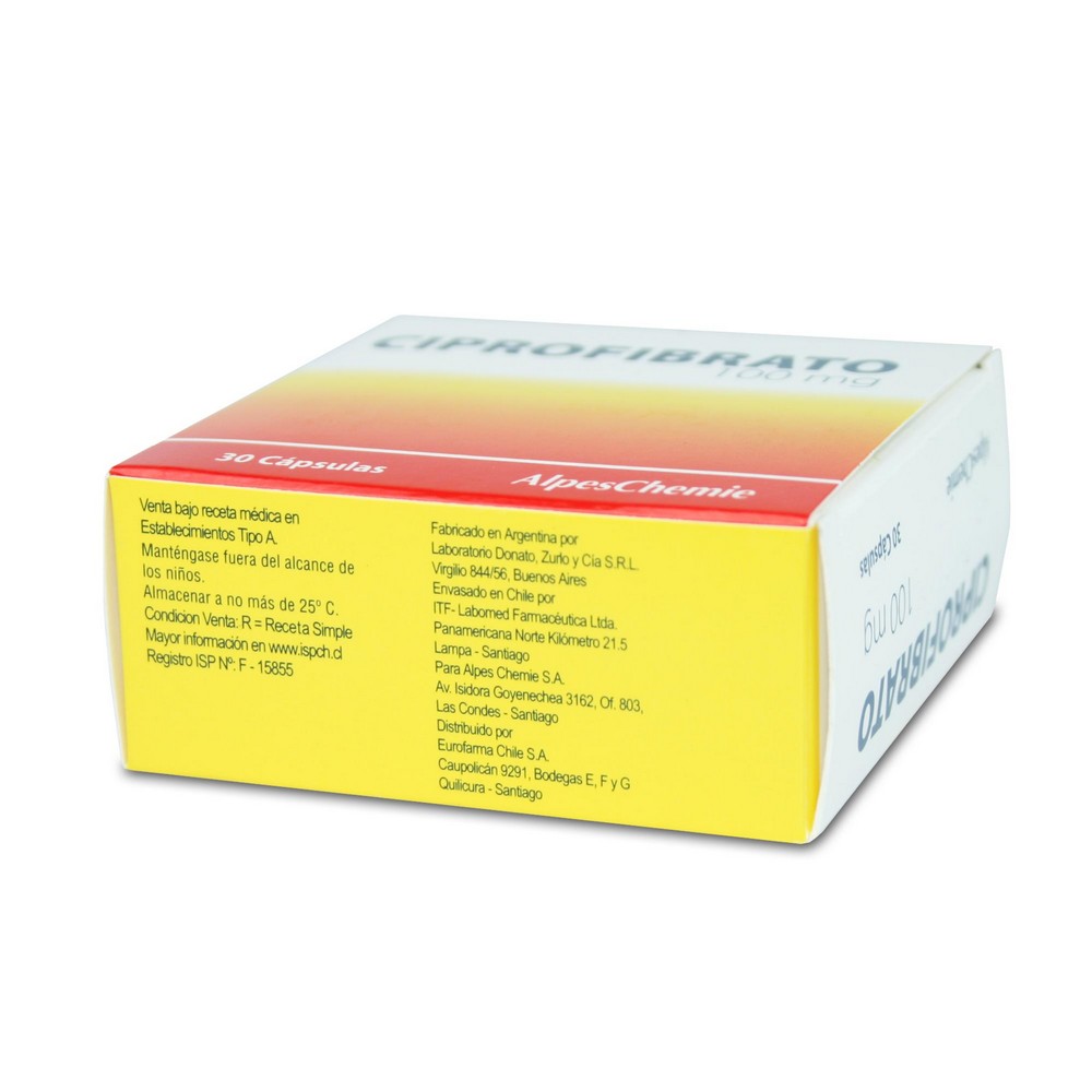 Ciprofibrato 100 mg 30 Cápsulas Farmacias Cruz Verde