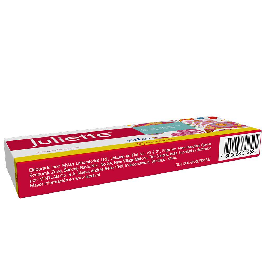 Juliette-Clormadinona-2-mg-Etinilestradiol-0,03-mg-21-Comprimidos-imagen-2