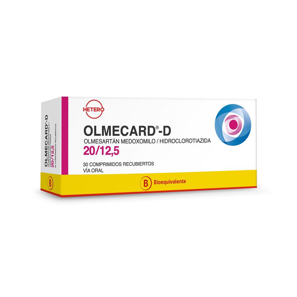 Olmecard-D-Olmesart&aacute;n-Hidroclorotiazida-20Mg/12,5Mg.-30-Comprimidos-Recubiertos-imagen