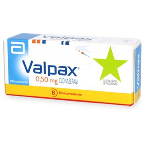 Valpax-Clonazepam-0,5-mg-30-Comprimidos-Ranurados-imagen