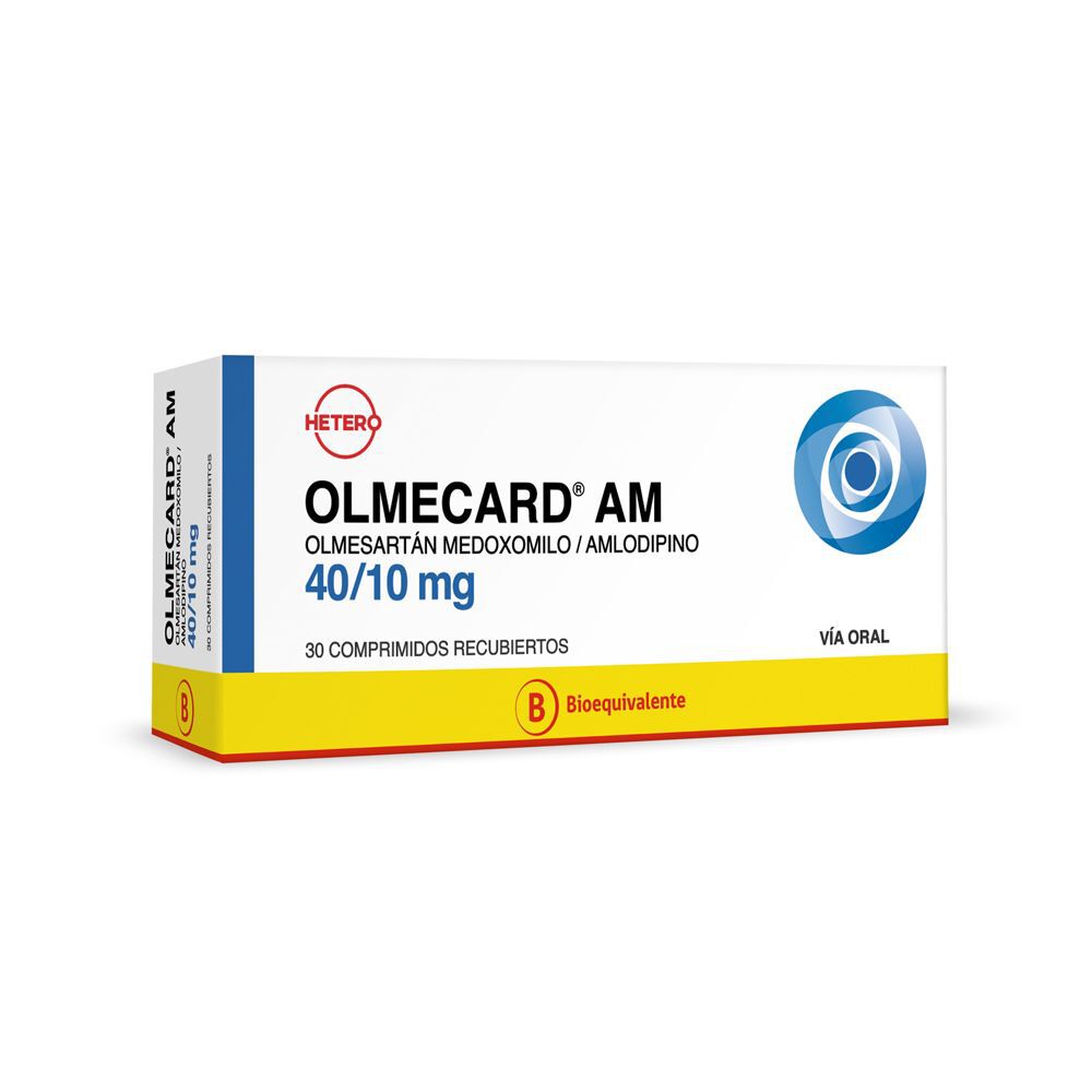 Olmecard-Am-Olmesart&aacute;n-Amlodipino-40Mg/10Mg.-30-Comprimidos-Recubiertos-imagen
