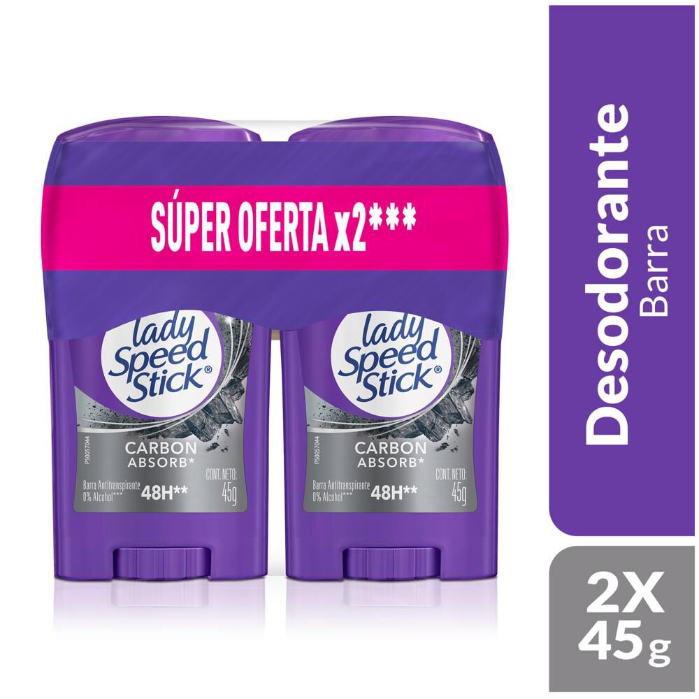 Desodorante-en-Barra-Lady-Speed-Stick-Carbon-Absorb-Stick-2x45g-imagen-1