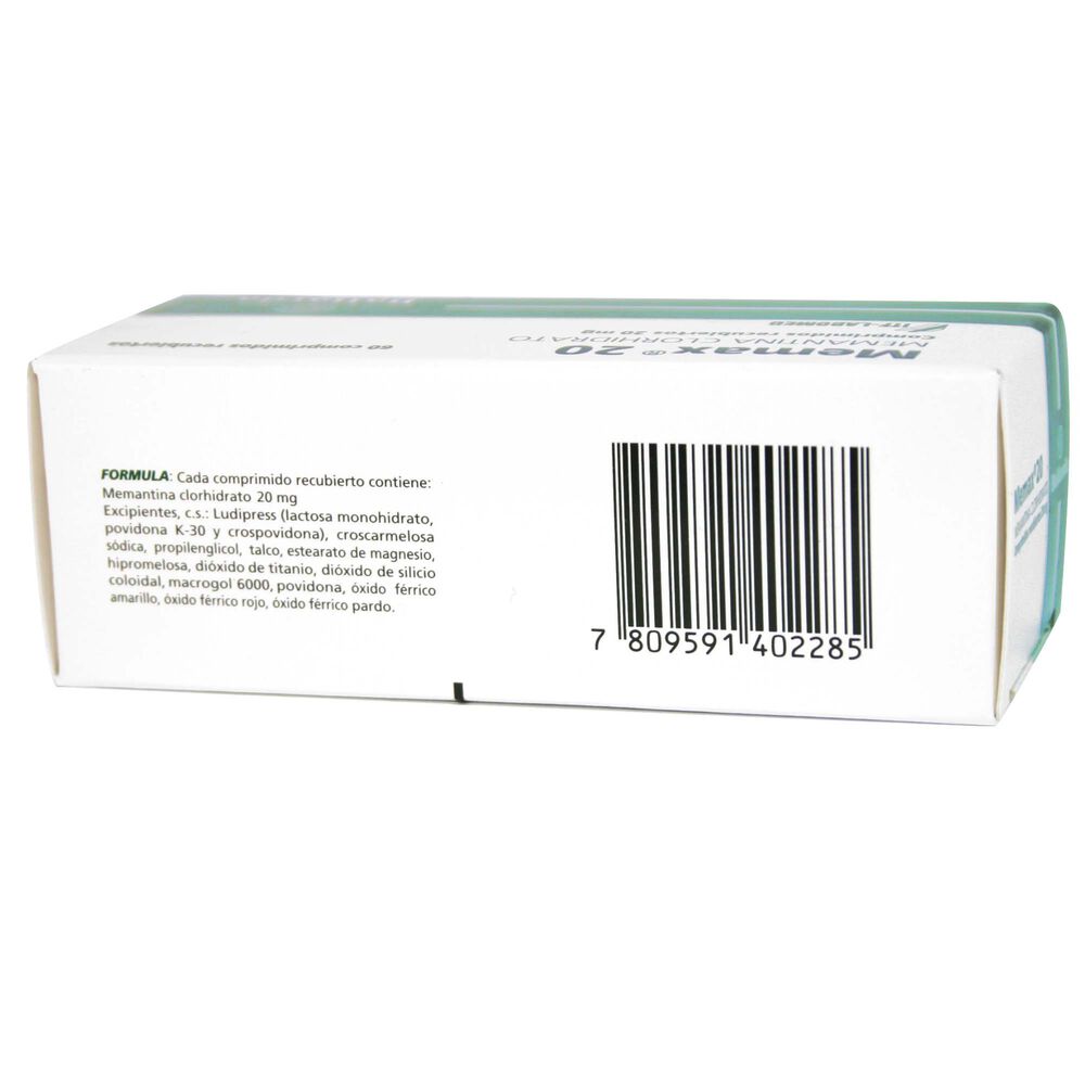 Memax-20-Memantina-20-mg-60-Comprimidos-Recubiertos-imagen-3