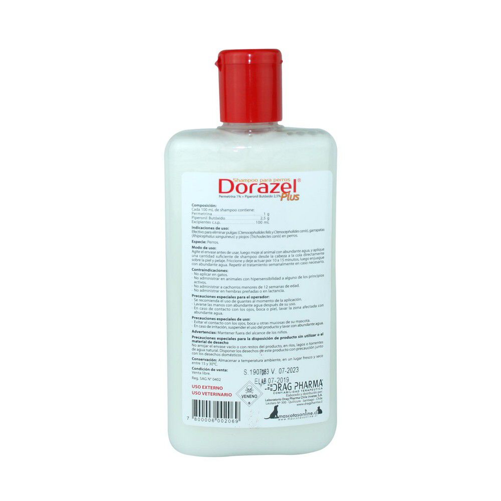 Dorazel-Plus-Perros-contra-Pulgas-y-Garrapatas-Permetrina-0,1%-Shampoo-Medicado-300-mL-imagen-2