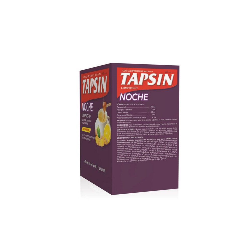Tapsin-Noche-Compuesto-Antigripal-Paracetamol-400-mg-Noscapina-10-mg-Clorfenamina-4-mg-Polvo-para-Soluc.Oral-1-Sobre-Sabor-Limon-/-Miel-/-Jengibre-imagen-2