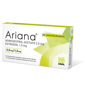 Ariana-Nomegestrol-Acetato-2,5-mg-/-Estradiol-1,5-mg-28-Comprimidos-Recubiertos-imagen