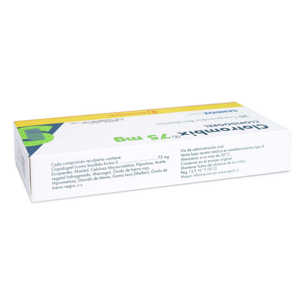 Clotrombix-Clopidogrel-75-mg-30-Comprimidos-Recubiertos-imagen-2