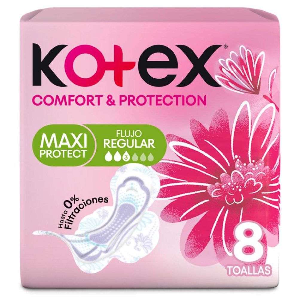 Kotex-Toalla-D&iacute;a-Maxi-Prot.-Comfort-Y-Protec.-8-Unidades-imagen-1