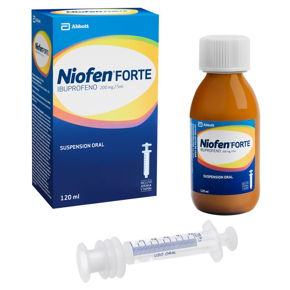 Niofen Forte Ibuprofeno 200 mg/5ml Suspensión Pediátrica 120 mL