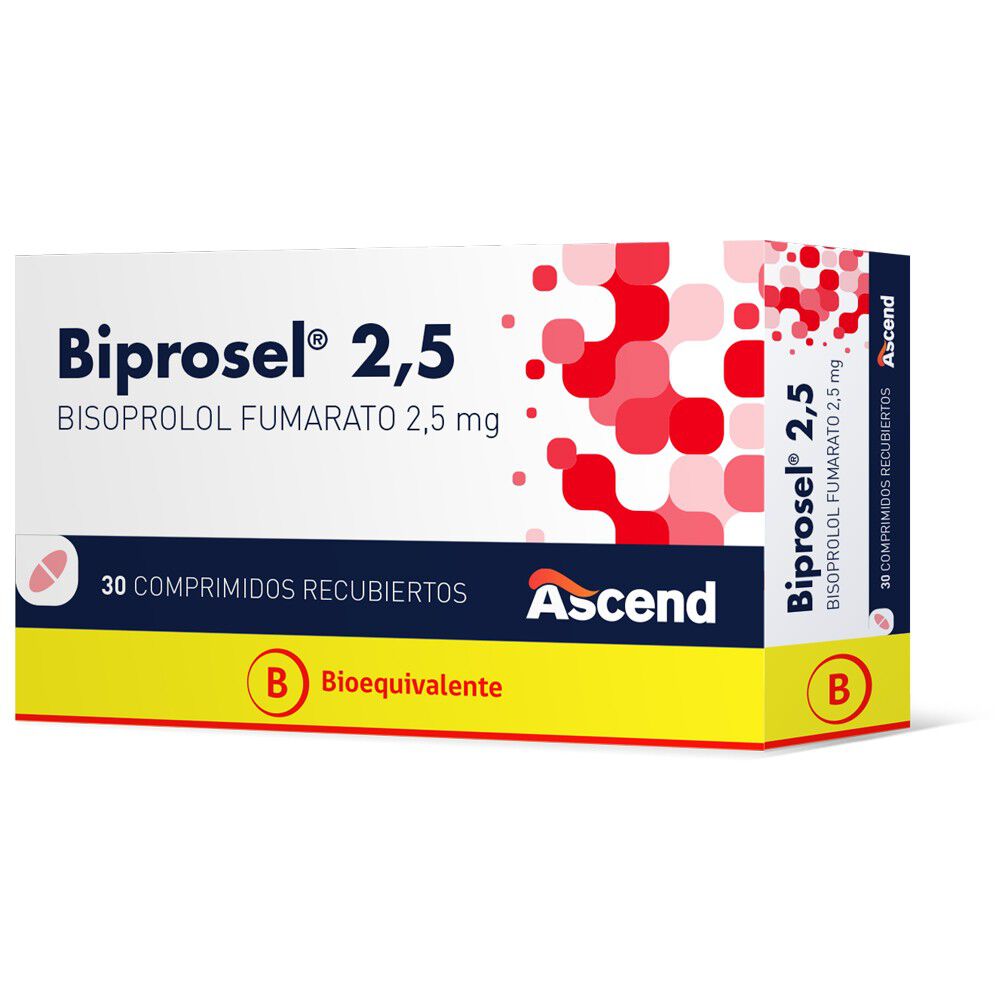 Biprosel-Bisoprolol-2,5-mg-30-Comprimidos-Recubiertos-imagen-1