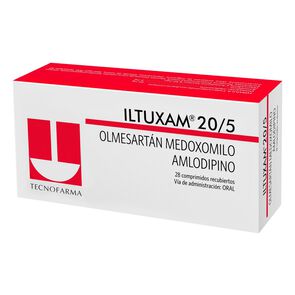 Iltuxam-Olmesartán-Medoxomilo-20-mg-Amlodipino-5-mg-28-Comprimidos-Recubiertos-imagen