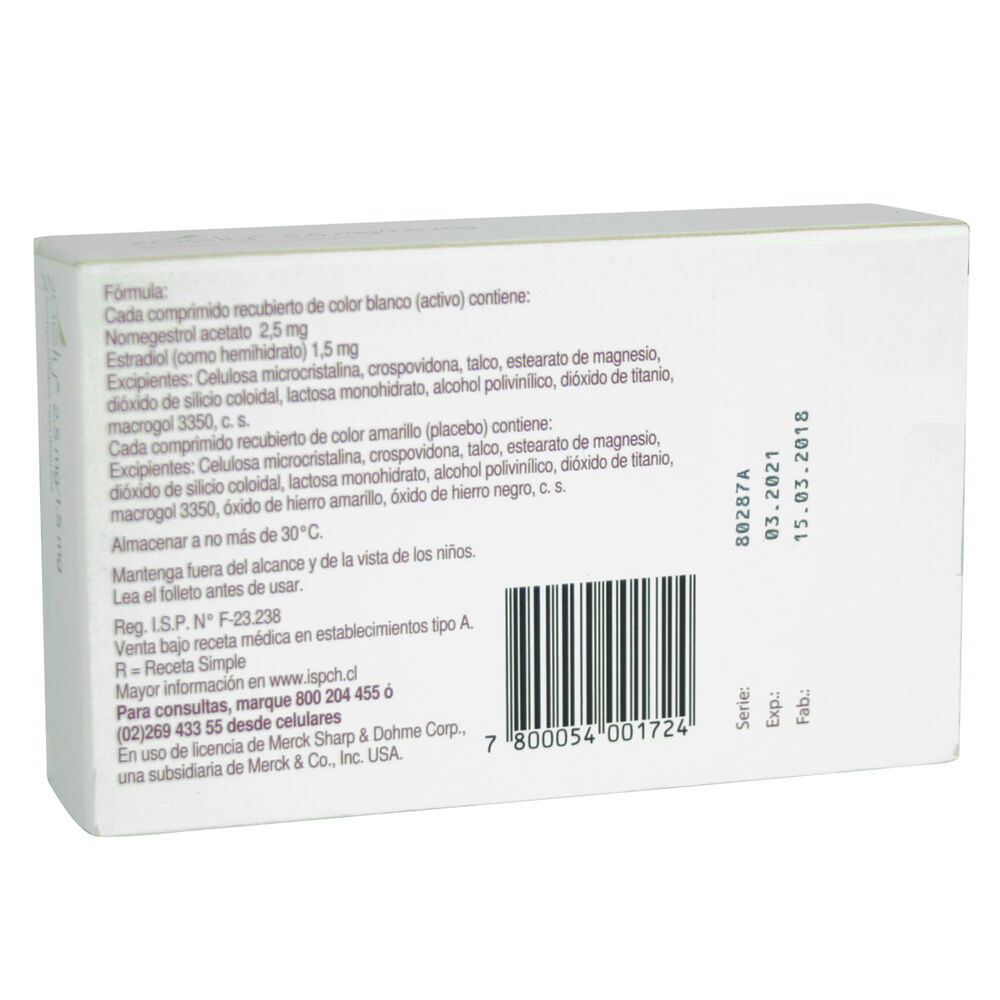 Zoely-Nomegestrol-Acetato-2,5-mg-28-Comprimidos-Recubiertos-imagen-2