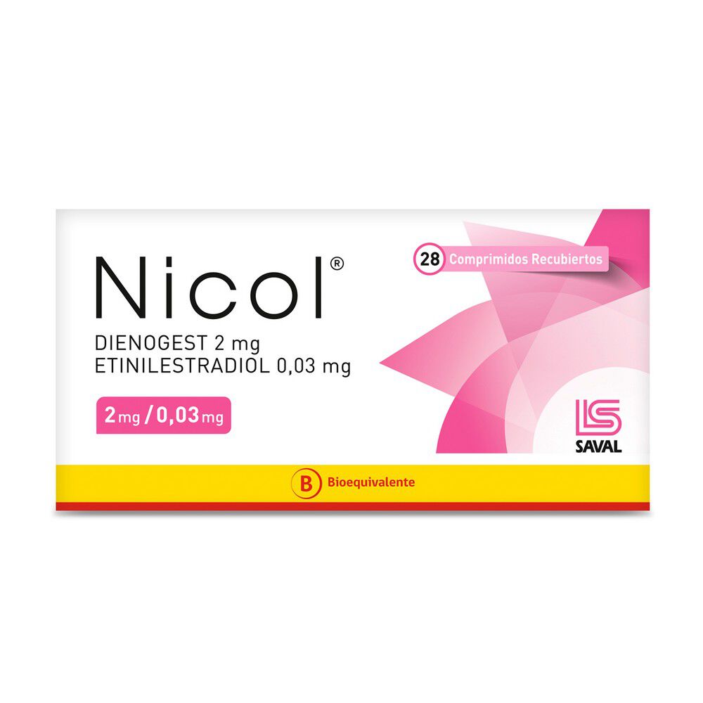 Nicol-Dienogest-2-mg-Etinilestradiol-0,03-mg-28-Comprimidos-Recubiertos-imagen-1