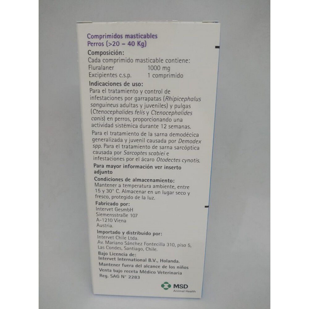 Bravecto-Fluralaner-1000-mg-1-Comprimido-Masticable-Para-Perros-imagen-2