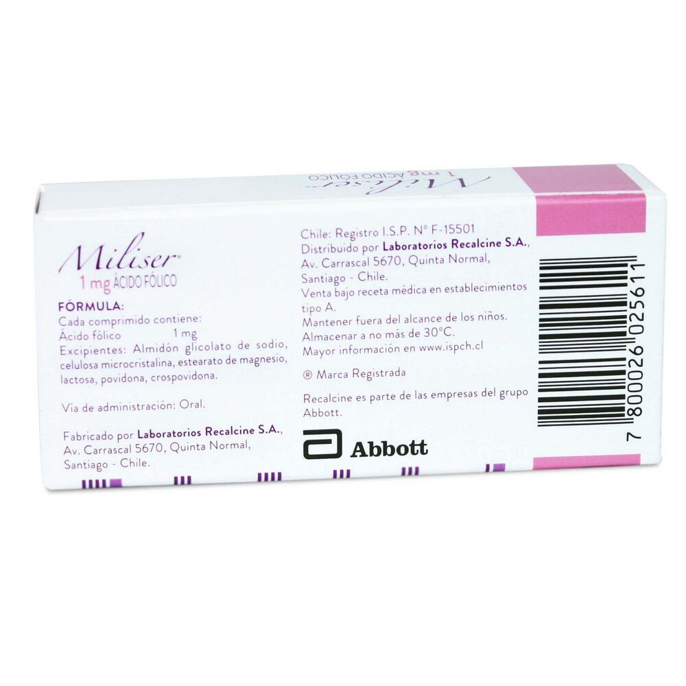 Miliser Acido Folico 1 mg 30 Comprimidos