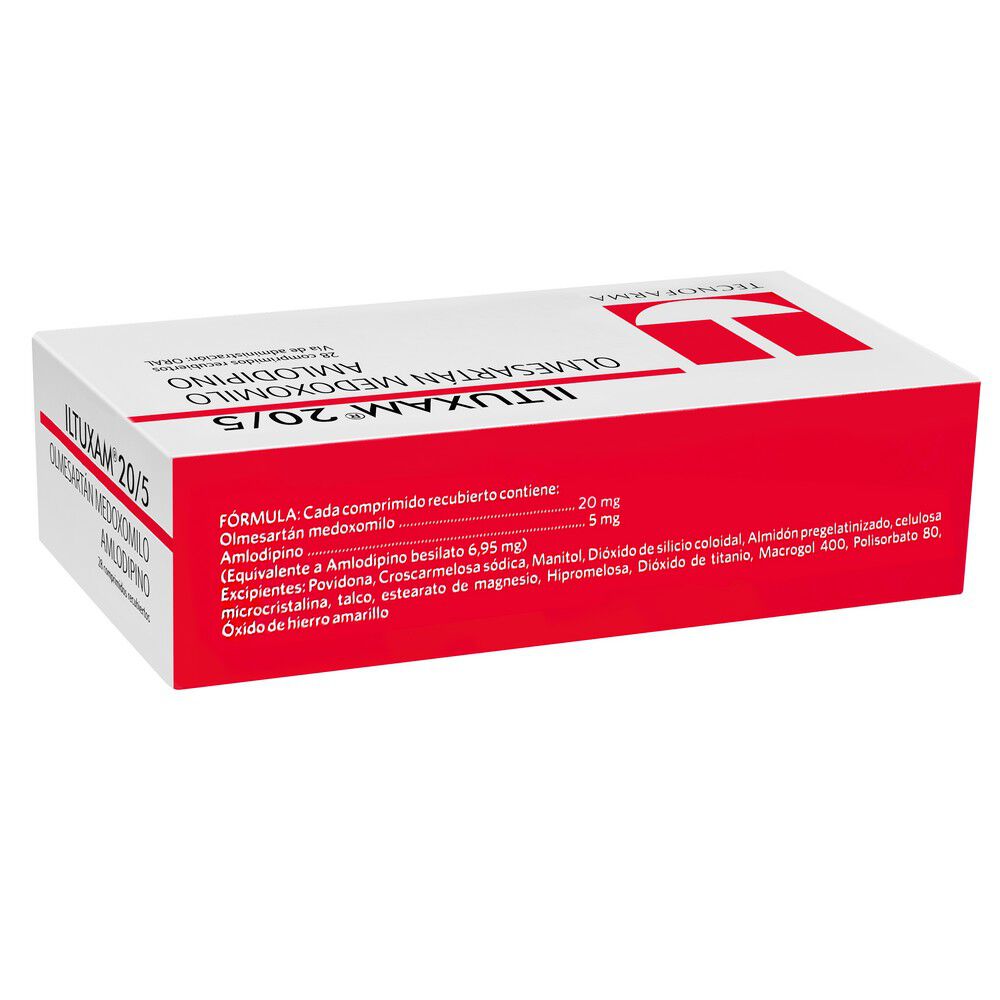 Iltuxam-Olmesartán-Medoxomilo-20-mg-Amlodipino-5-mg-28-Comprimidos-Recubiertos-imagen-2