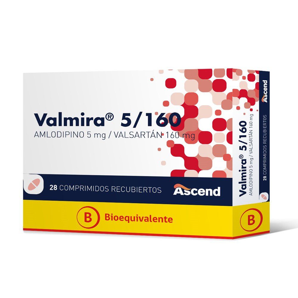 Valmira-Amlodipino-5-mg-Valsartán-160-mg-28-Comprimidos-Recubiertos-imagen-1