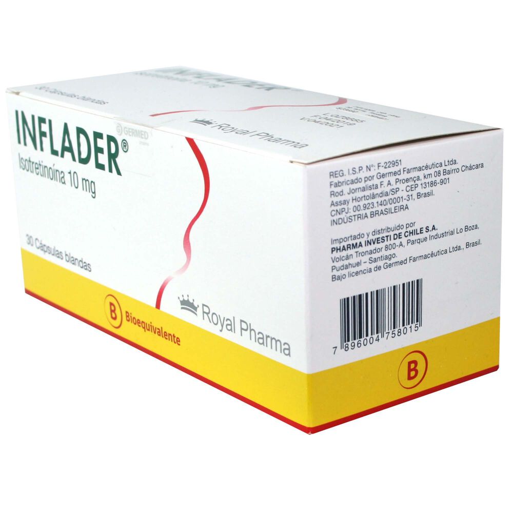 Inflader-Isotretinoina-10-mg-30-Cápsulas-Blandas-imagen-3