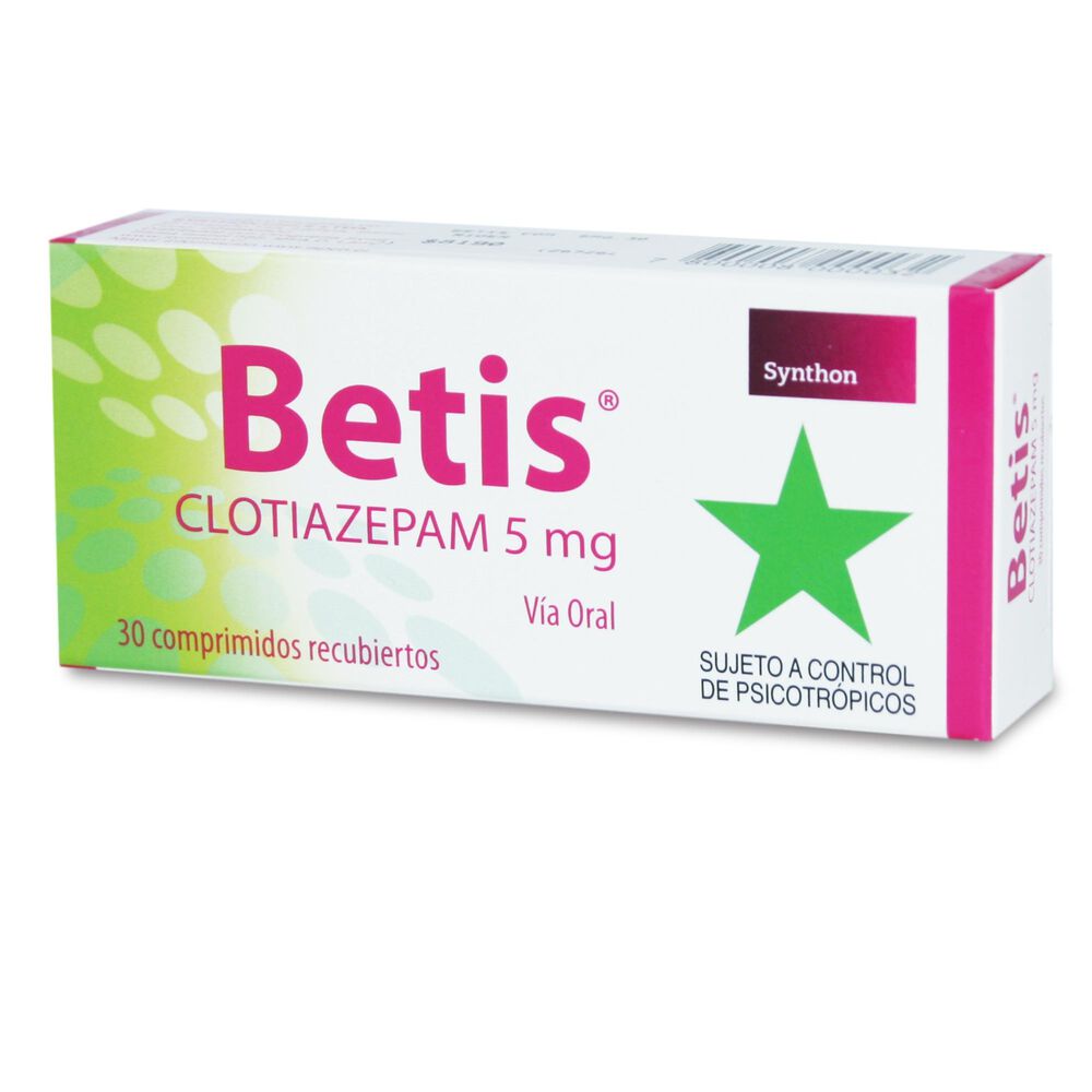 Betis-Clotiazepam-5-mg-30-Comprimidos-Recubierto-imagen-1