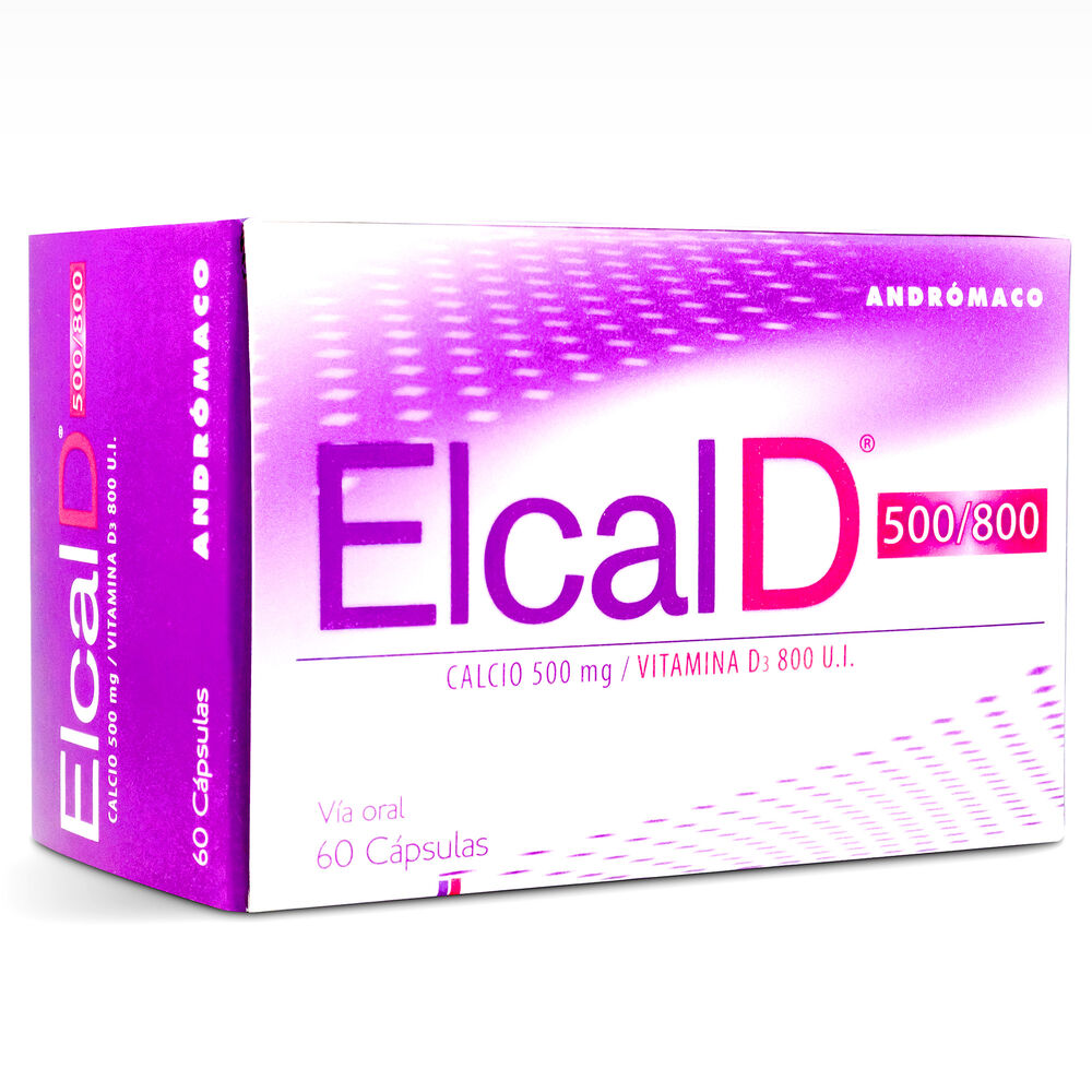 Elcal-D-Calcio-500-mg-Vitamina-D3-800-UI-60-Cápsulas-imagen