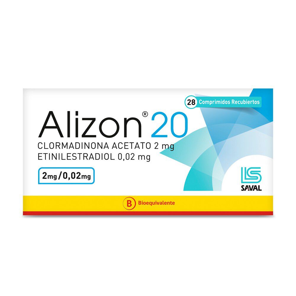 Alizon-20-Clormadinona-Acetato-2-mg-Etinilestradiol-0,02-mg-28-Comprimidos-Recubiertos-imagen-1