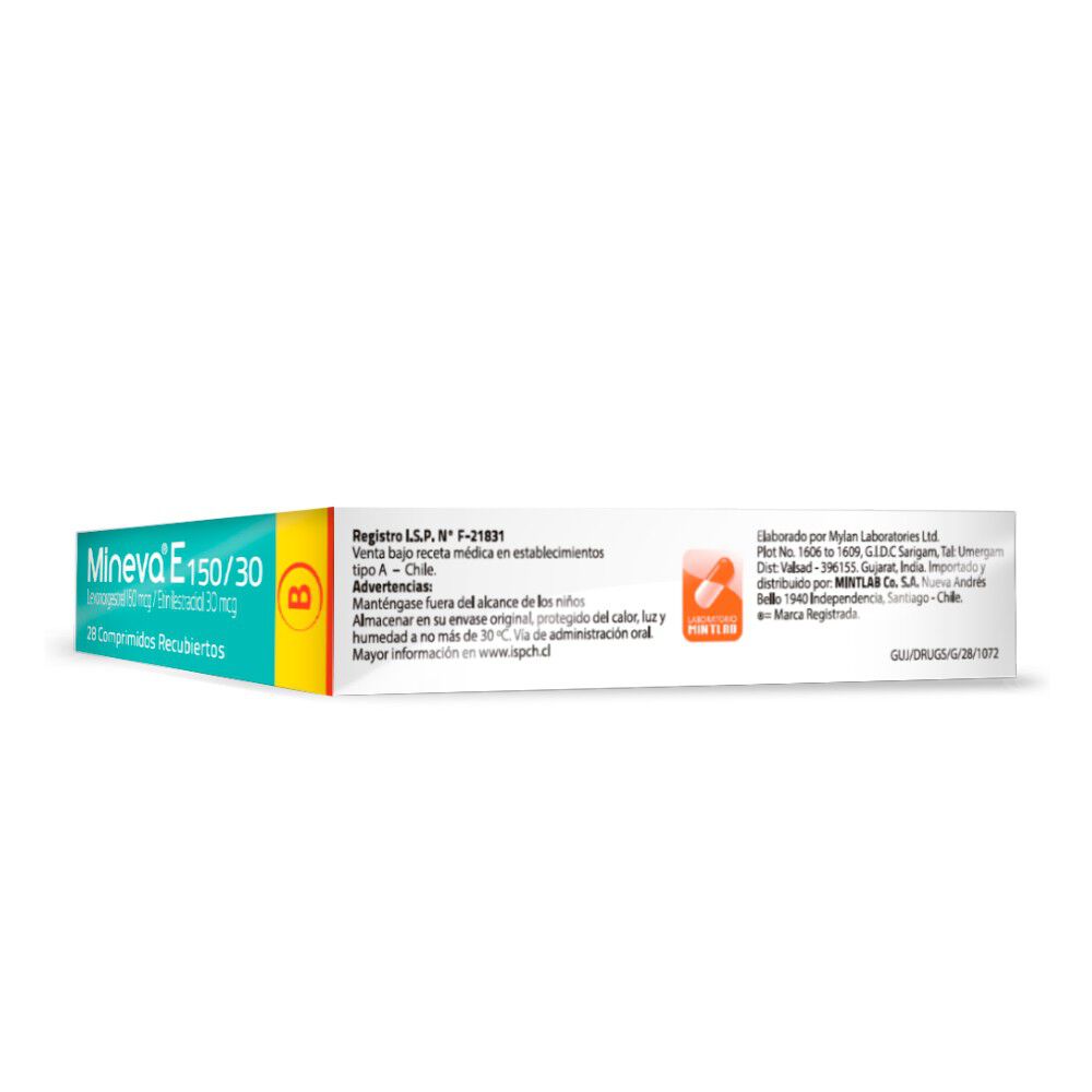 Mineva-E-150/30-Levonorgestrel-150-mcg-Etinilestradiol-30-mcg-28-Comprimidos-imagen-3