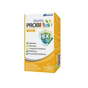 Probiplus-Kids-con-Probióticos,-Prebióticos,-Vitaminas,-Minerales-y-Extracto-Edelberry-30-Comprimidos-masticables-sabor-berries-imagen