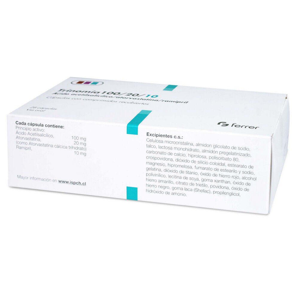 Trinomia-100/20/10-Acido-Acetilsalicilico-100-mg-28-Cápsulas-imagen-2
