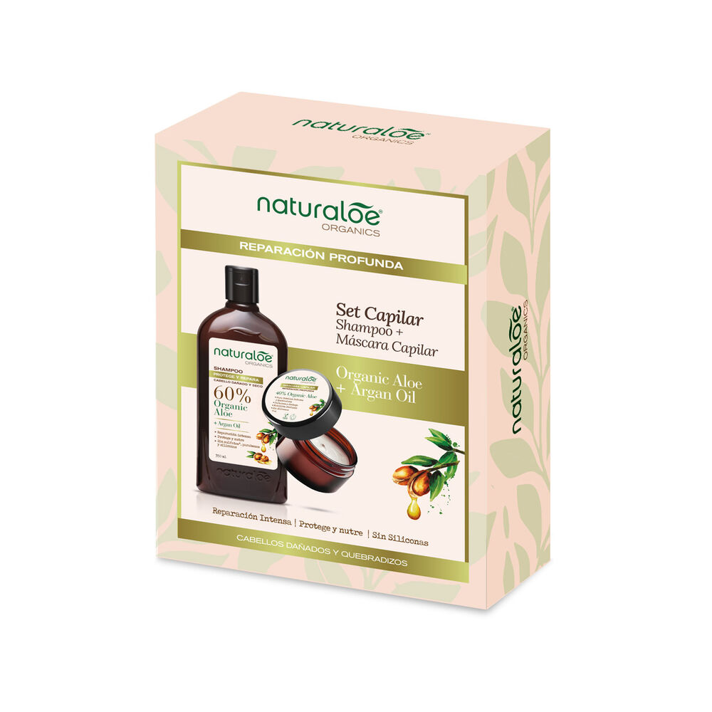 Naturaloe-Set-Cabello-Dañado-Shampoo-350ml-+-Máscara-Reparadora-90ml-imagen