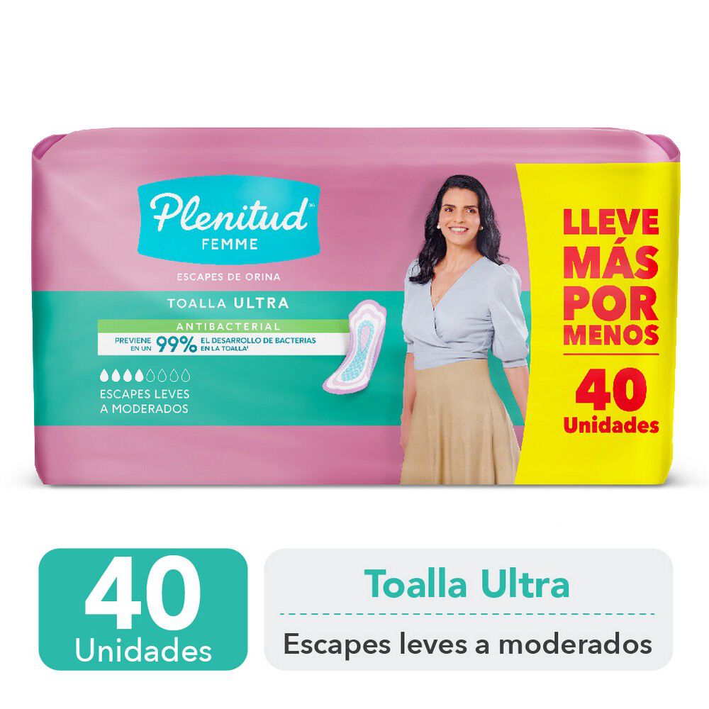 Toalla-para-Incontinencia-Urinaria-Ultra-sin-Alas-40-Unidades-imagen-1