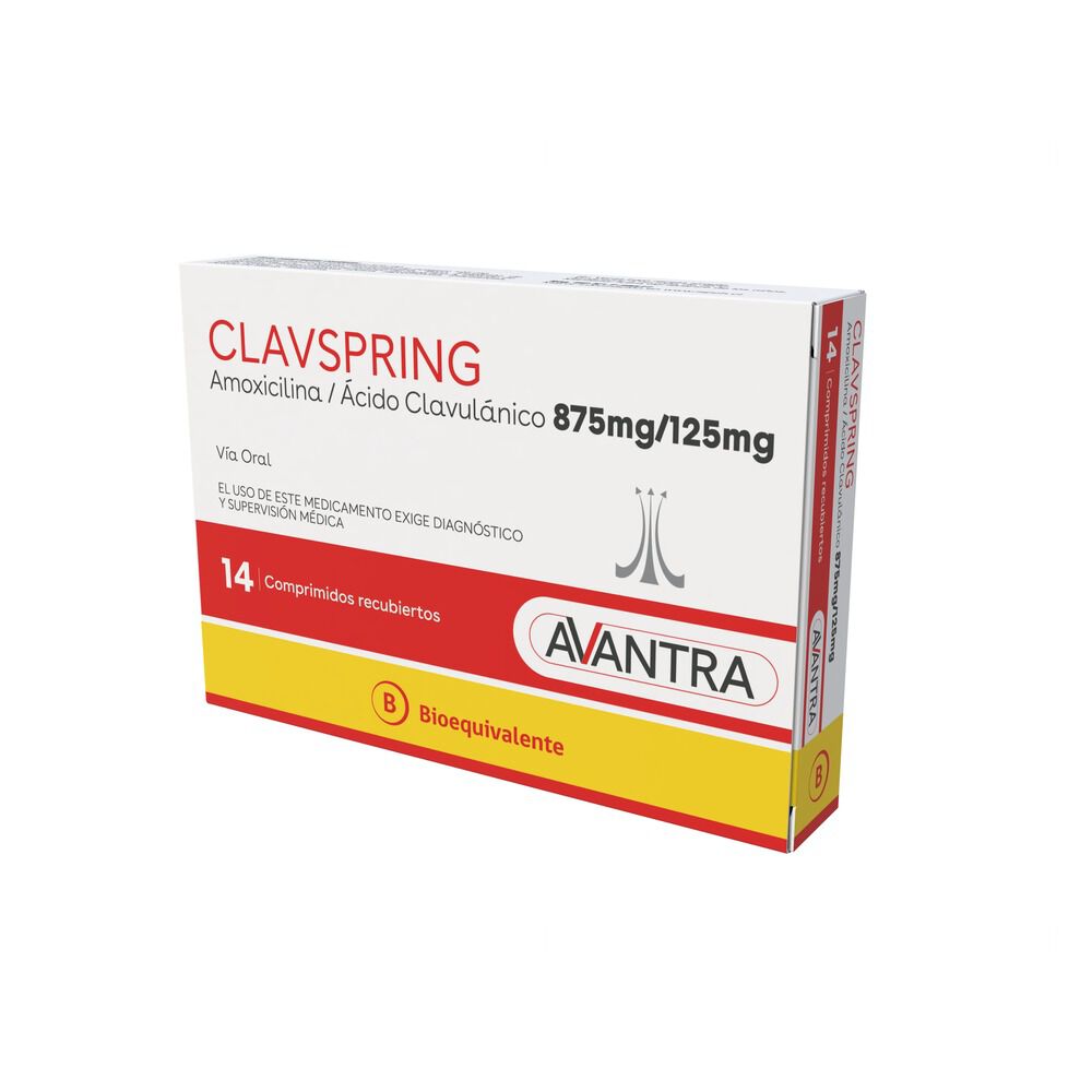 Clavspring-Amoxicilina-875-Mg-+-&Aacute;cido-Clavul&aacute;nico-125-Mg-X-14-Comprimidos-Recubiertos-imagen-2