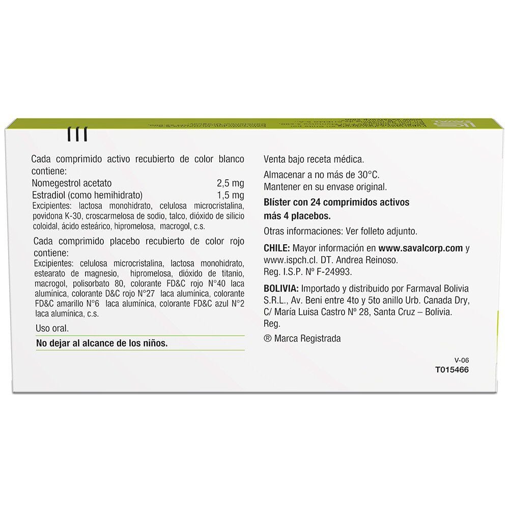 Ariana-Nomegestrol-Acetato-2,5-mg-/-Estradiol-1,5-mg-28-Comprimidos-Recubiertos-imagen-2