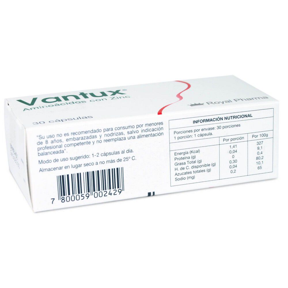 Vantux-Sulfato-Zn-3-mg-30-Cápsulas-imagen-2