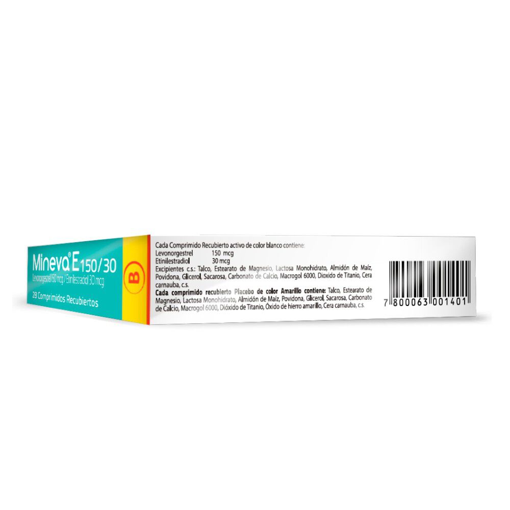 Mineva-E-150/30-Levonorgestrel-150-mcg-Etinilestradiol-30-mcg-28-Comprimidos-imagen-2