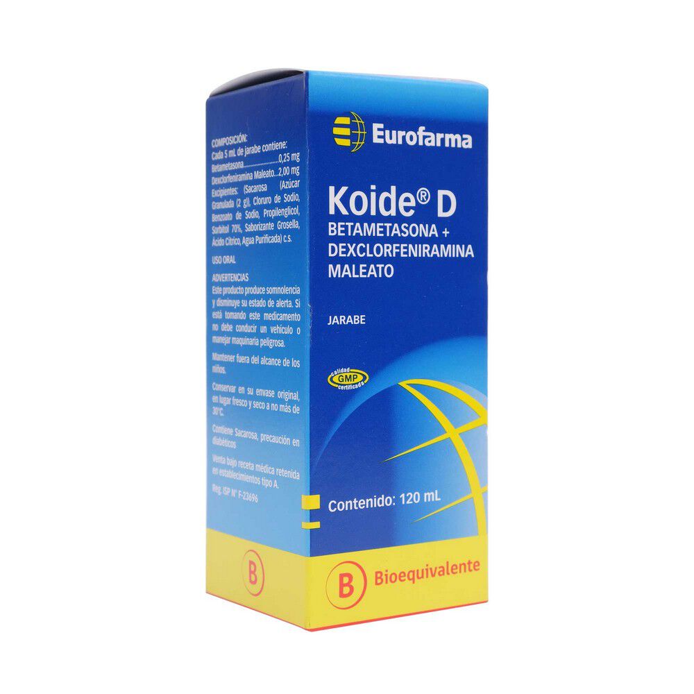 Koide D Dexclorfeniramina Maleato 2 mg Jarabe 120 mL