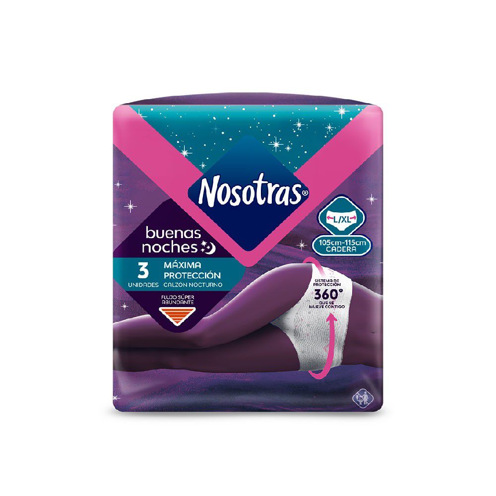 Calzón-Nocturno-desechable-Buenas-Noches-Máxima-Protección-Talla-L/XL-3-Unidades-imagen-2