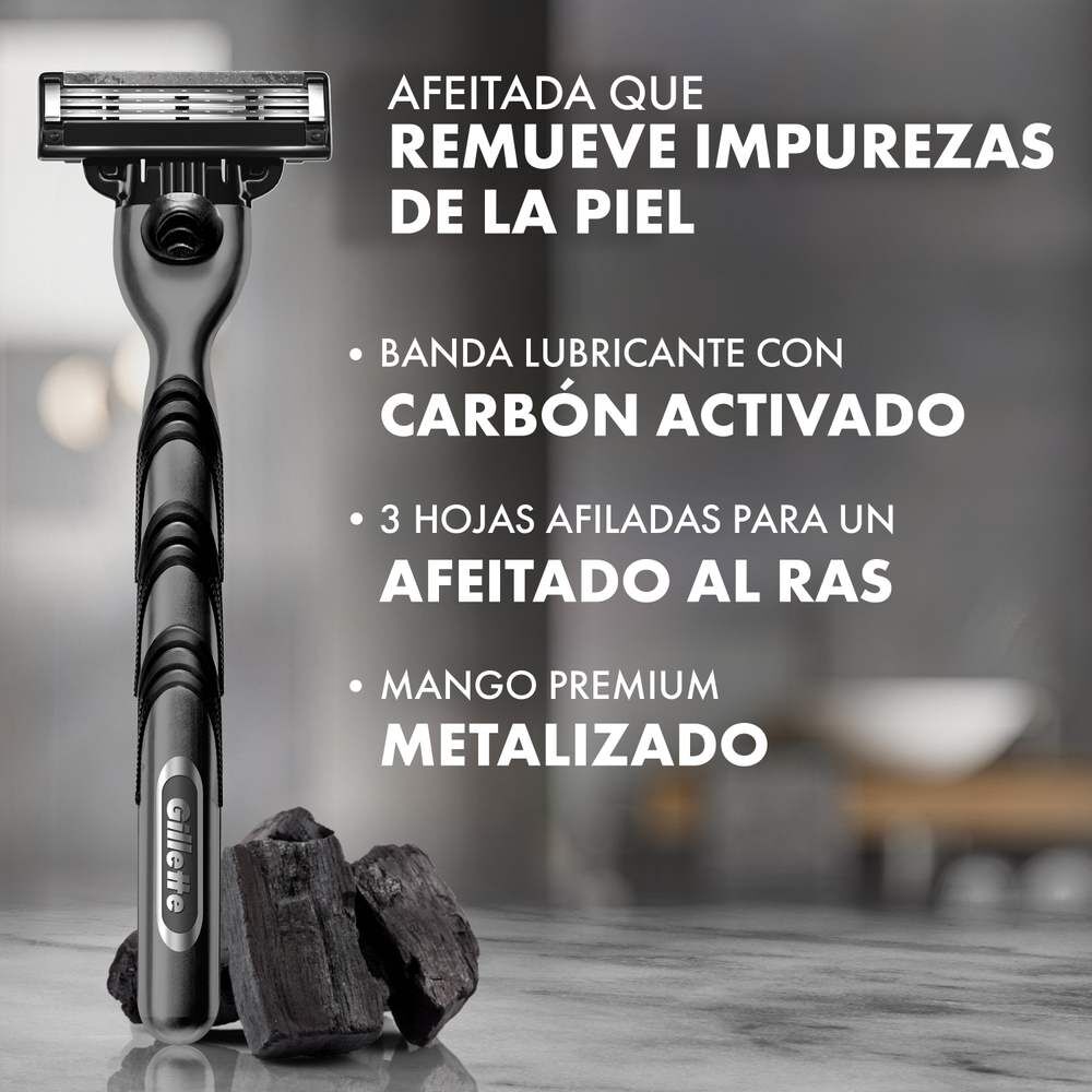 Repuesto-M&aacute;quina-Afeitar-Mach3-Carbono-4-Uds-imagen-2