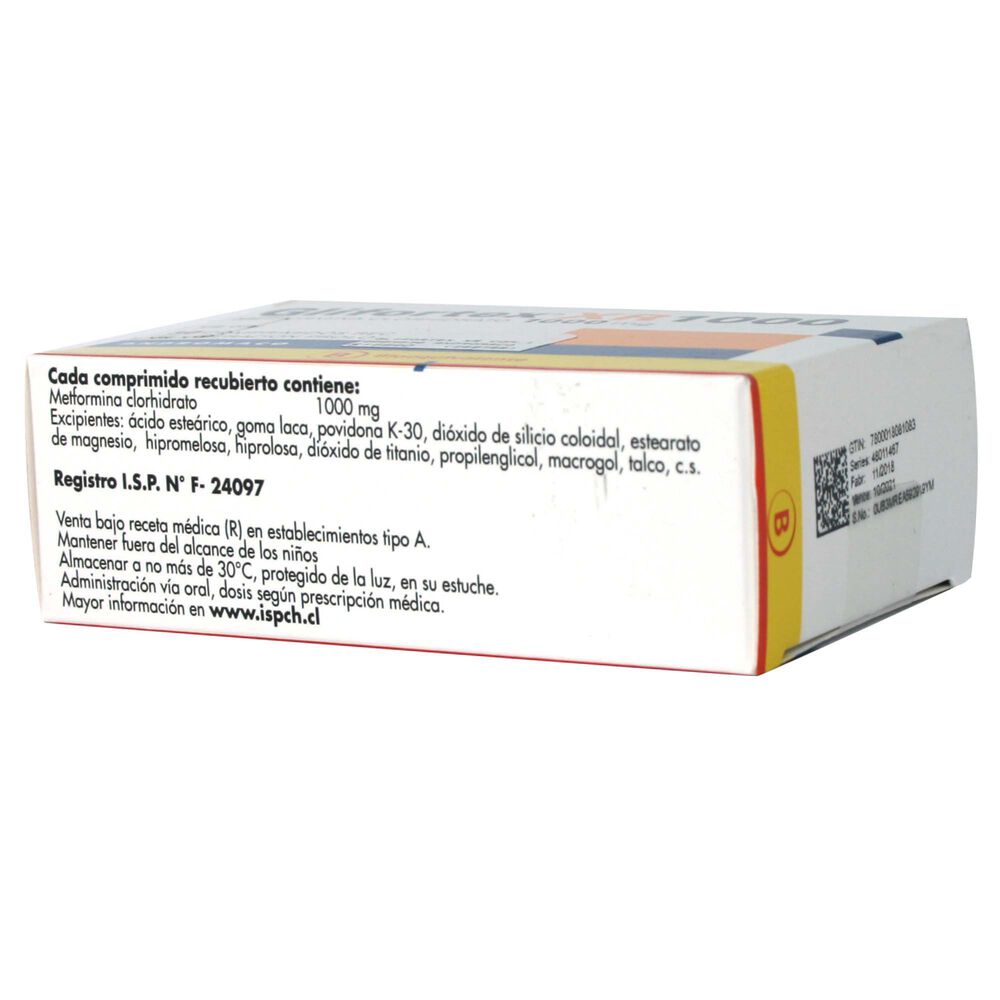 Glifortex-XR-Metformina-1000-mg-30-Comprimidos-Recubiertos-de-Liberación-Prolongada-imagen-2
