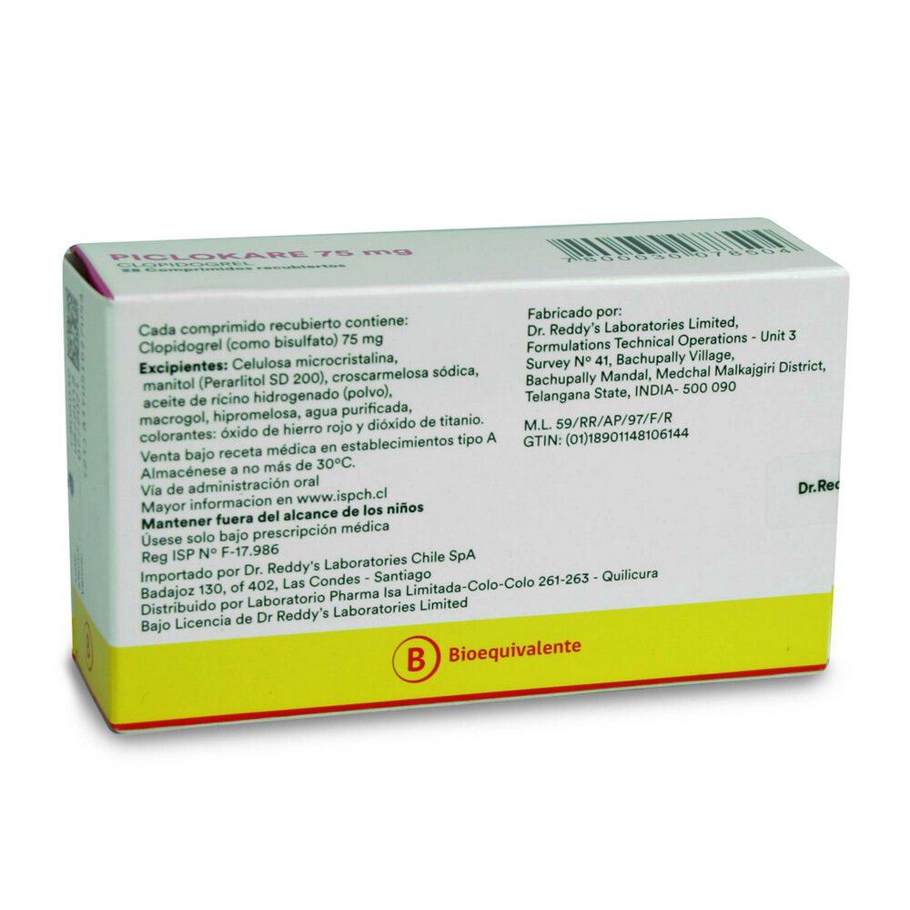 Piclokare-Clopidogrel-75-mg-28-Comprimidos-Recubiertos-imagen-2