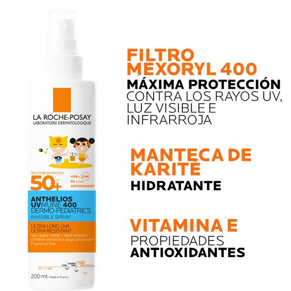 Protector-Solar-Niños-Anthelios-UV-Mune-400-Dermo-Pediatrics-Invisible-Spray-FPS-50+-imagen-5