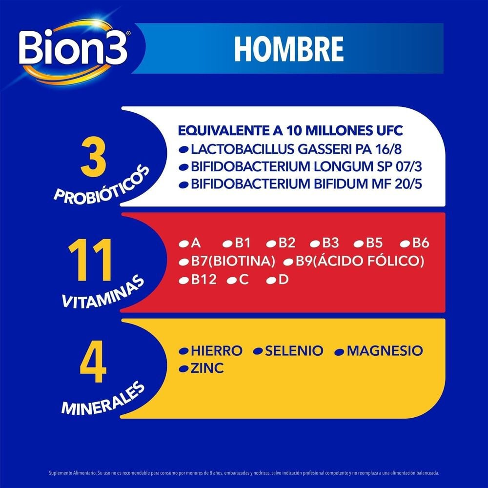 Bion3-Hombre-Multivitamínico-con-Probióticos-30-Comprimidos-imagen-4