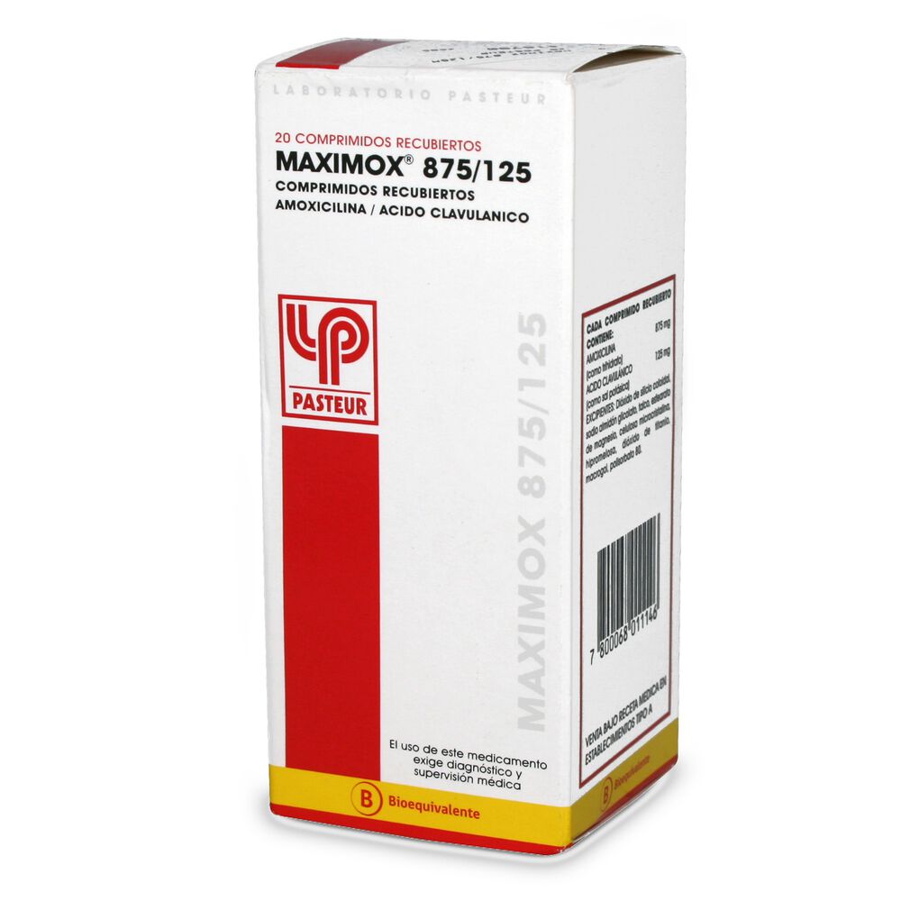 Maximox-Amoxicilina-875-mg-20-Comprimidos-Recubierto-imagen-1