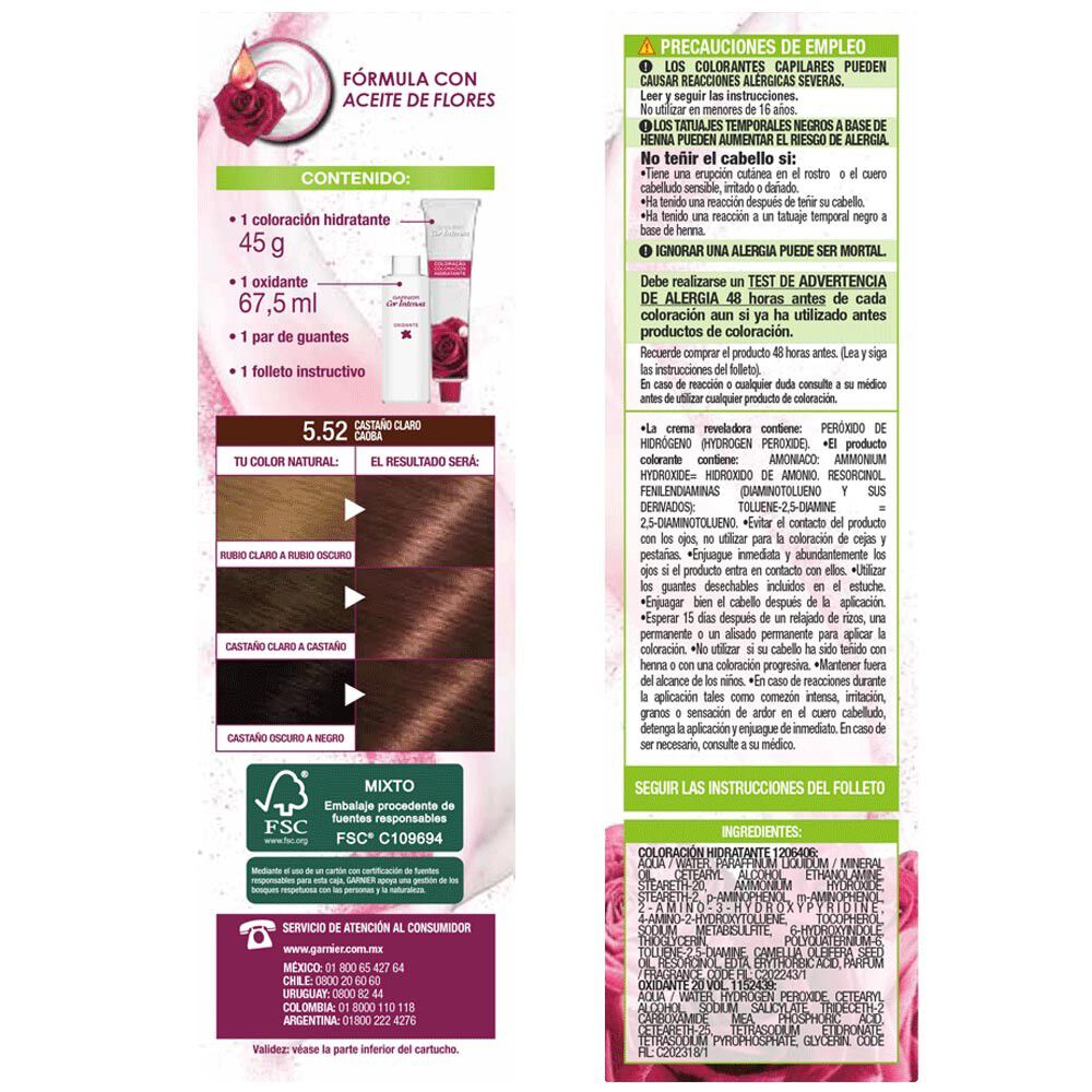 Coloración-5.52-Castaño-Claro-Caoba-Garnier-imagen-4