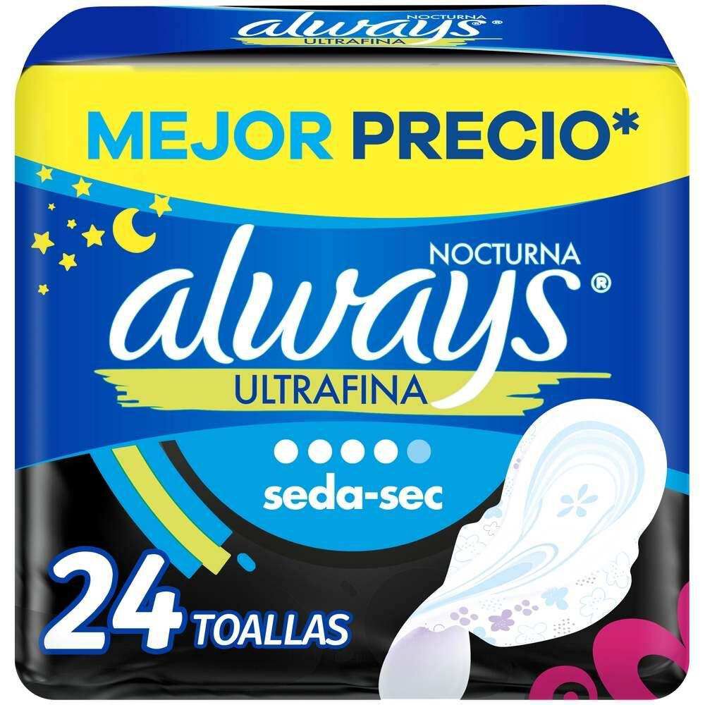Toalla-Higi&eacute;nica-Nocturna-Ultradelgada-Tela-Malla-Larga-24-Unidades-imagen-1