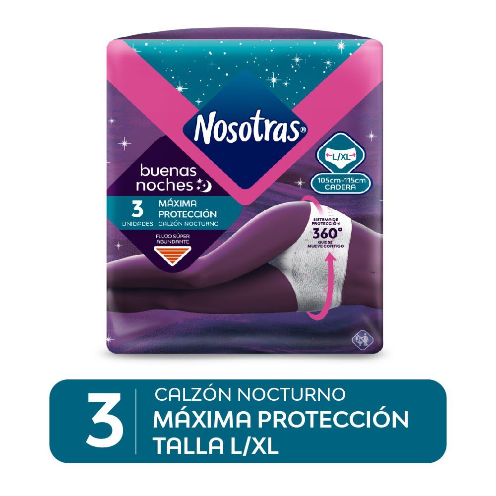Calzón-Nocturno-desechable-Buenas-Noches-Máxima-Protección-Talla-L/XL-3-Unidades-imagen-1