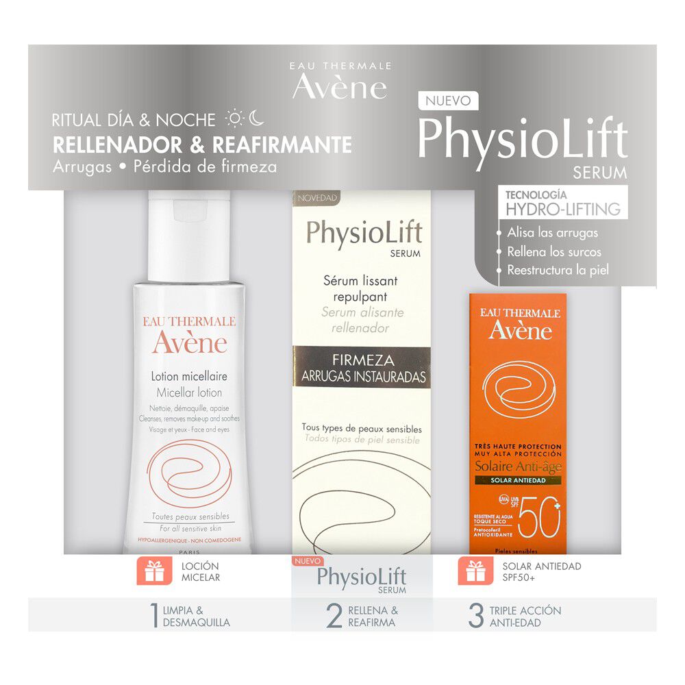 Physiolift Serum + Locion Micelar + Solar Antiedad Spf50