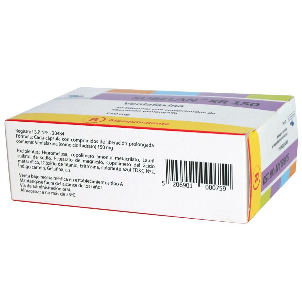 Subelan-XR-Venlafaxina-150-mg-30-Cápsulas-imagen-3